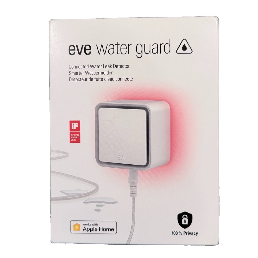 Eve Water Guard Smart Water Leak Detector Apple HomeKit Thread 6.5ft Sensor